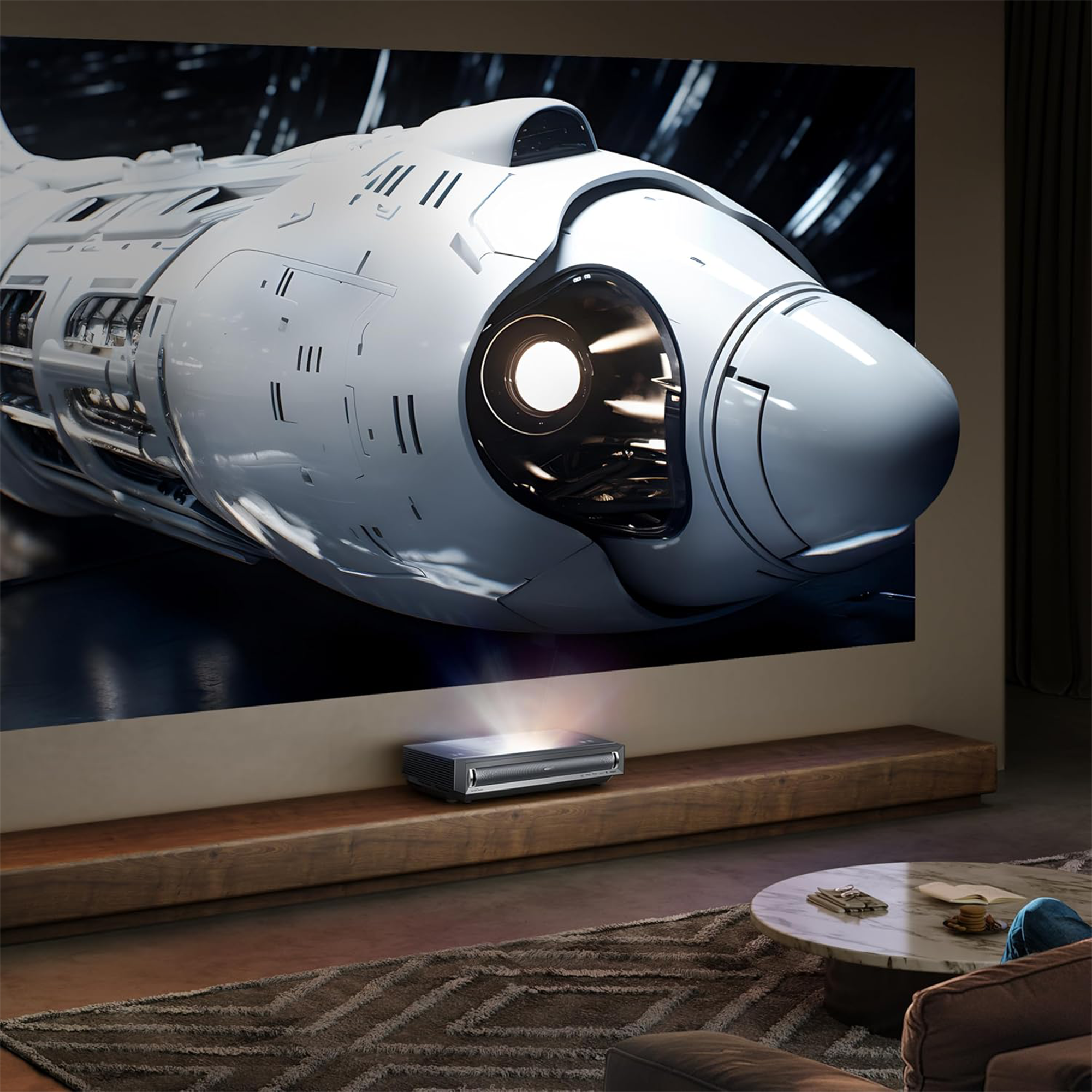 Hisense PX3-PRO 3000-Lumen 4K Ultra Short-Throw TriChroma Laser DLP Smart Projector