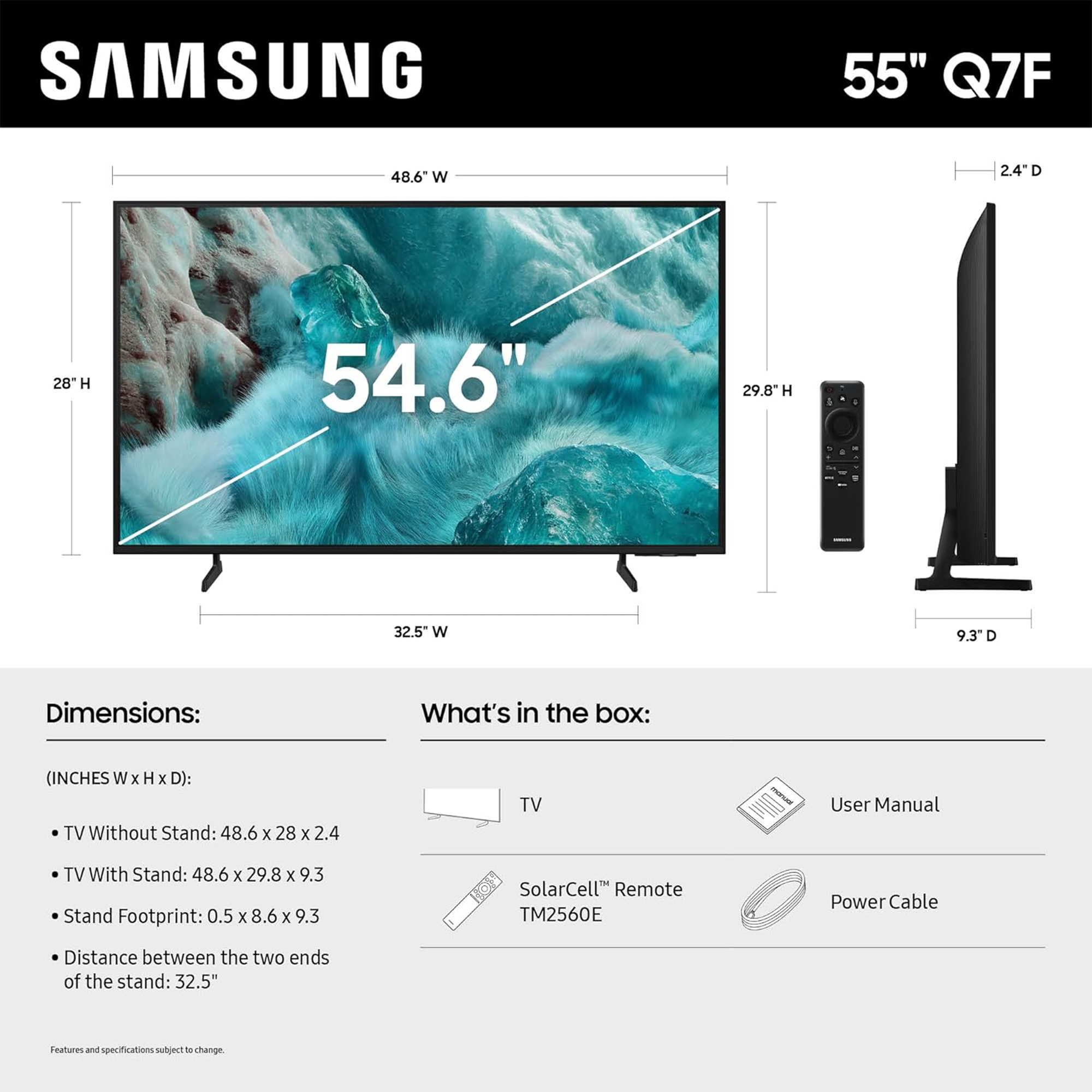 Samsung 55" QLED Q7F 4K Samsung Vision AI Smart TV (2025)