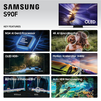 Samsung S90F 65" 4K HDR Vision AI Smart OLED TV - QN65S90FAFXZA