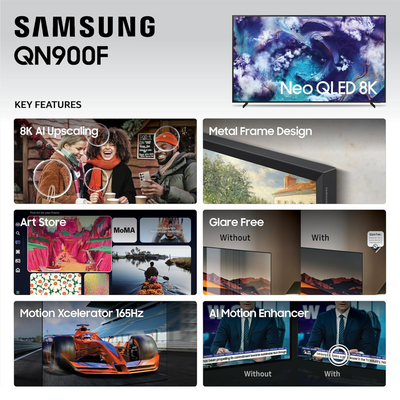 Samsung QN900F Series 85" Neo QLED 8K Mini LED SamsungVision AI Smart Tizen TV (2025)