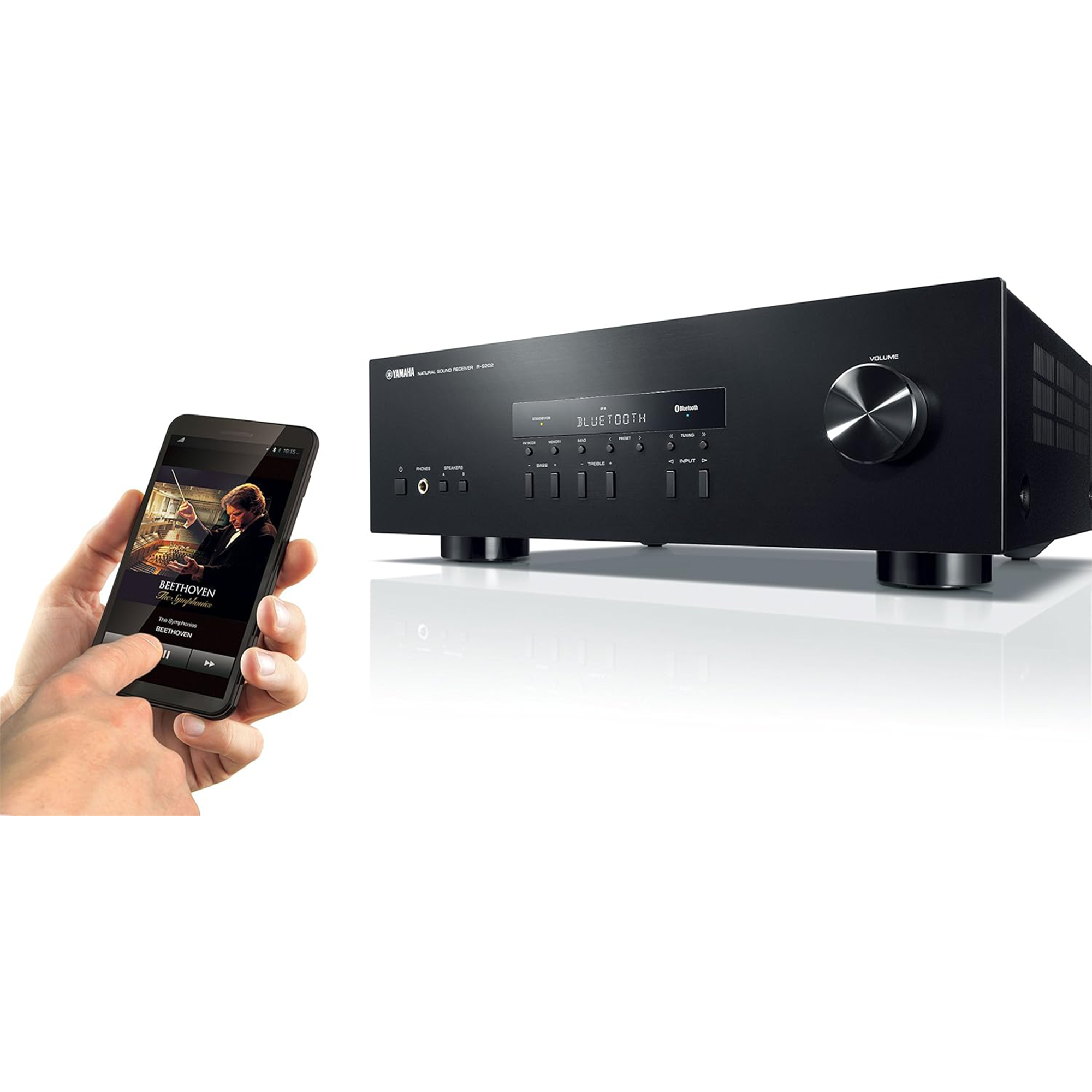 Yamaha R-S202 Stereo Receiver with Bluetooth (Black)