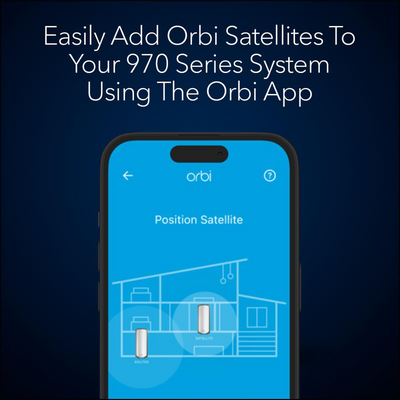 Netgear Orbi 970 BE27000 Wireless Quad-Band Mesh Wi-Fi Satellite (White)