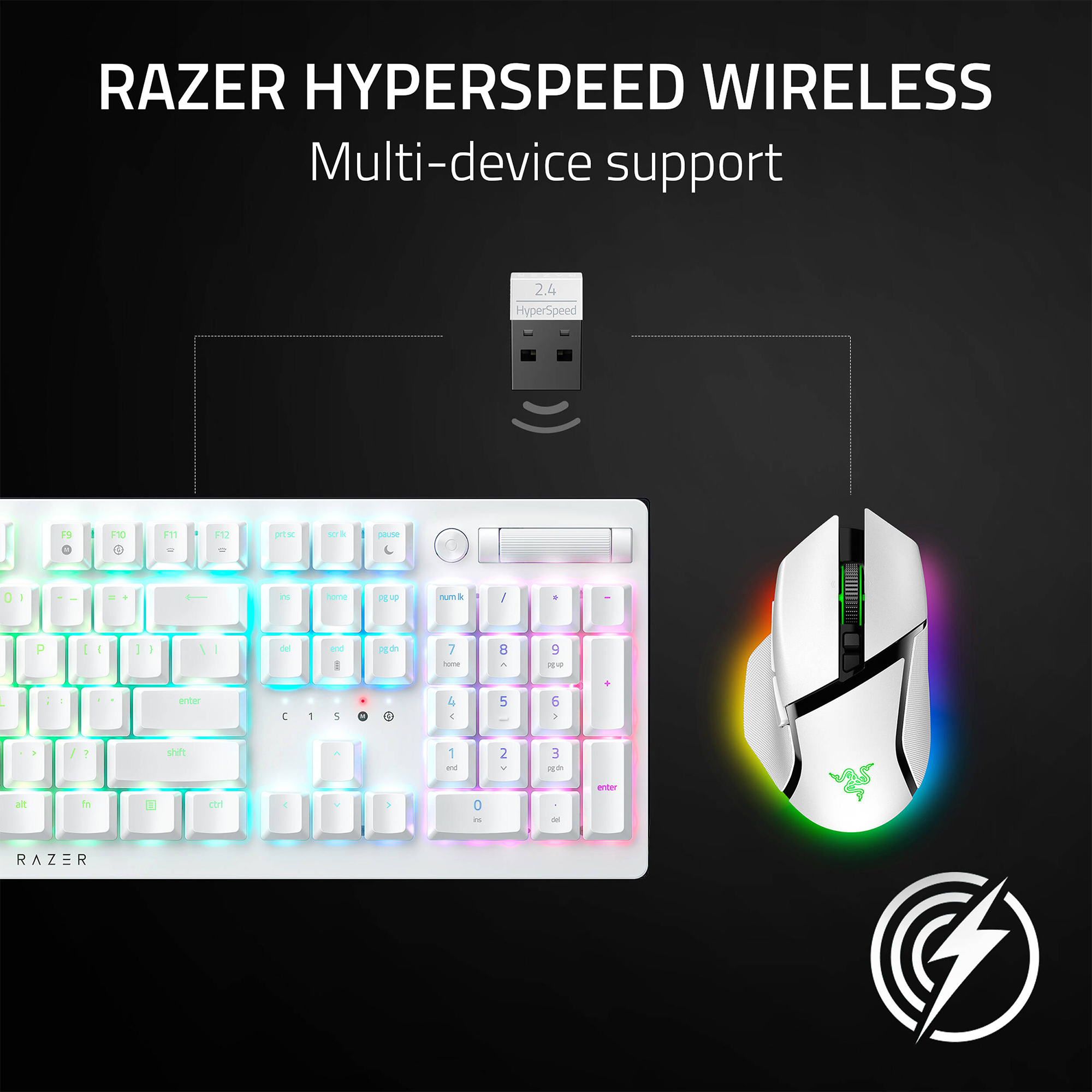 Razer Basilisk V3 Pro 35K Optical RGB Wired / Wireless Gaming Mouse (White)