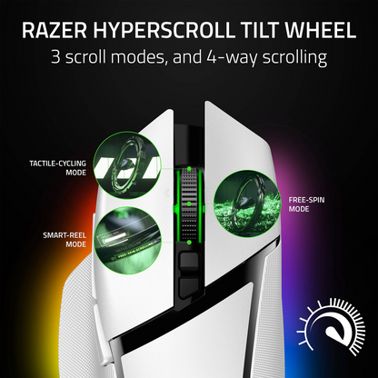 Razer Basilisk V3 Pro 35K Optical RGB Wired / Wireless Gaming Mouse (White)