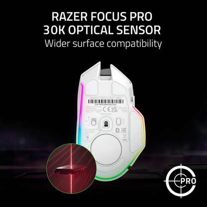 Razer Basilisk V3 Pro 35K Optical RGB Wired / Wireless Gaming Mouse (White)