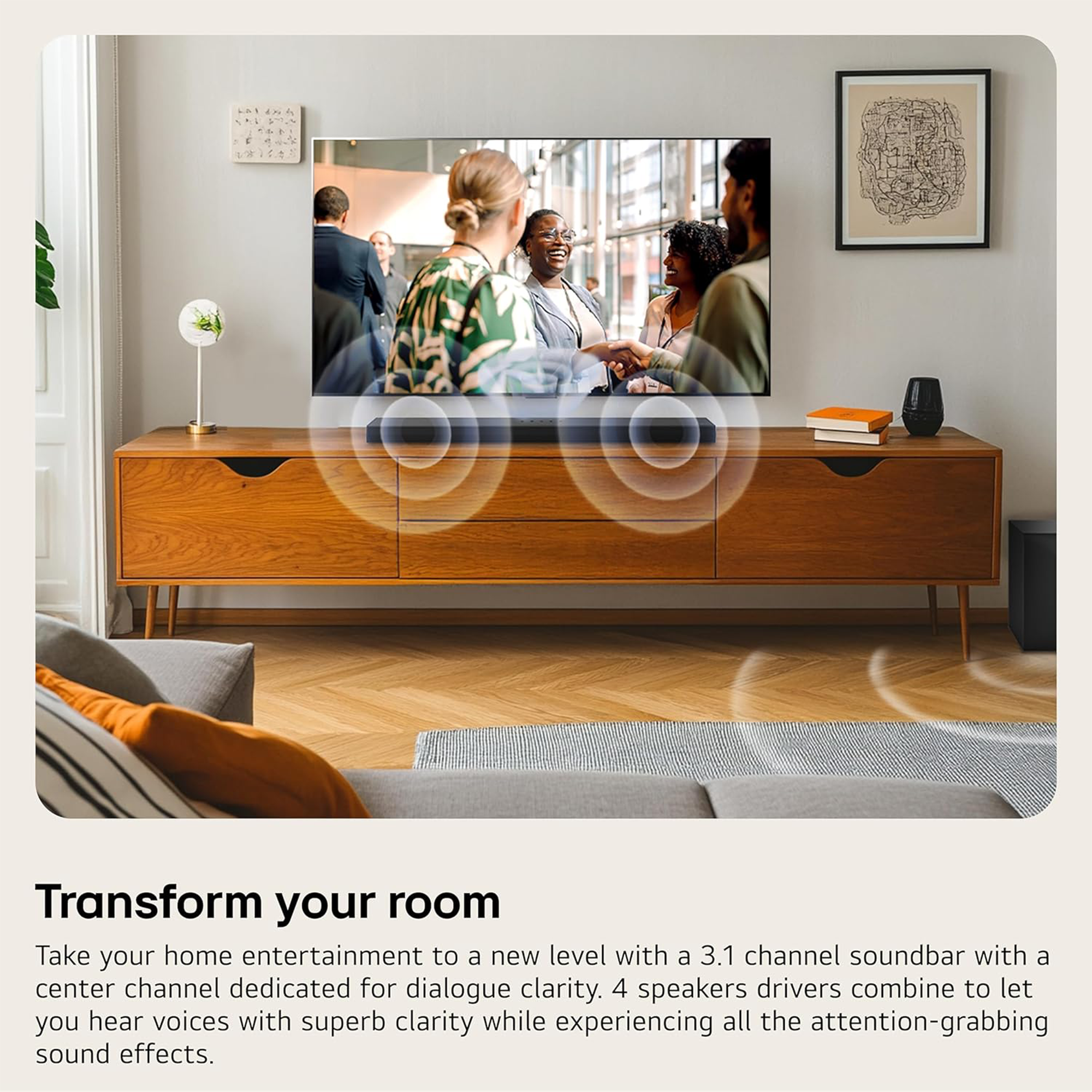 LG S60T 340W 3.1-Channel Bluetooth Soundbar with Wireless Subwoofer