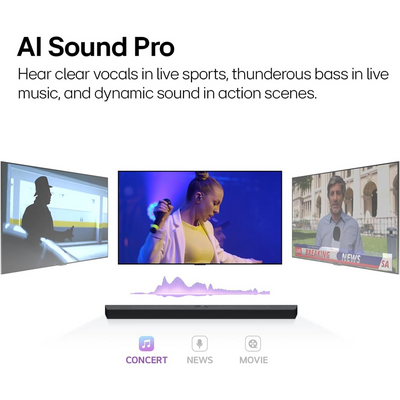 LG S70TY 400W 3.1.1-Channel Soundbar System with Dolby Atmos Center Channel