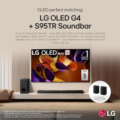 LG S95TR 9.1.5-Channel Dolby Atmos Soundbar System with Wireless Rear Speakers and WOW Orchestra