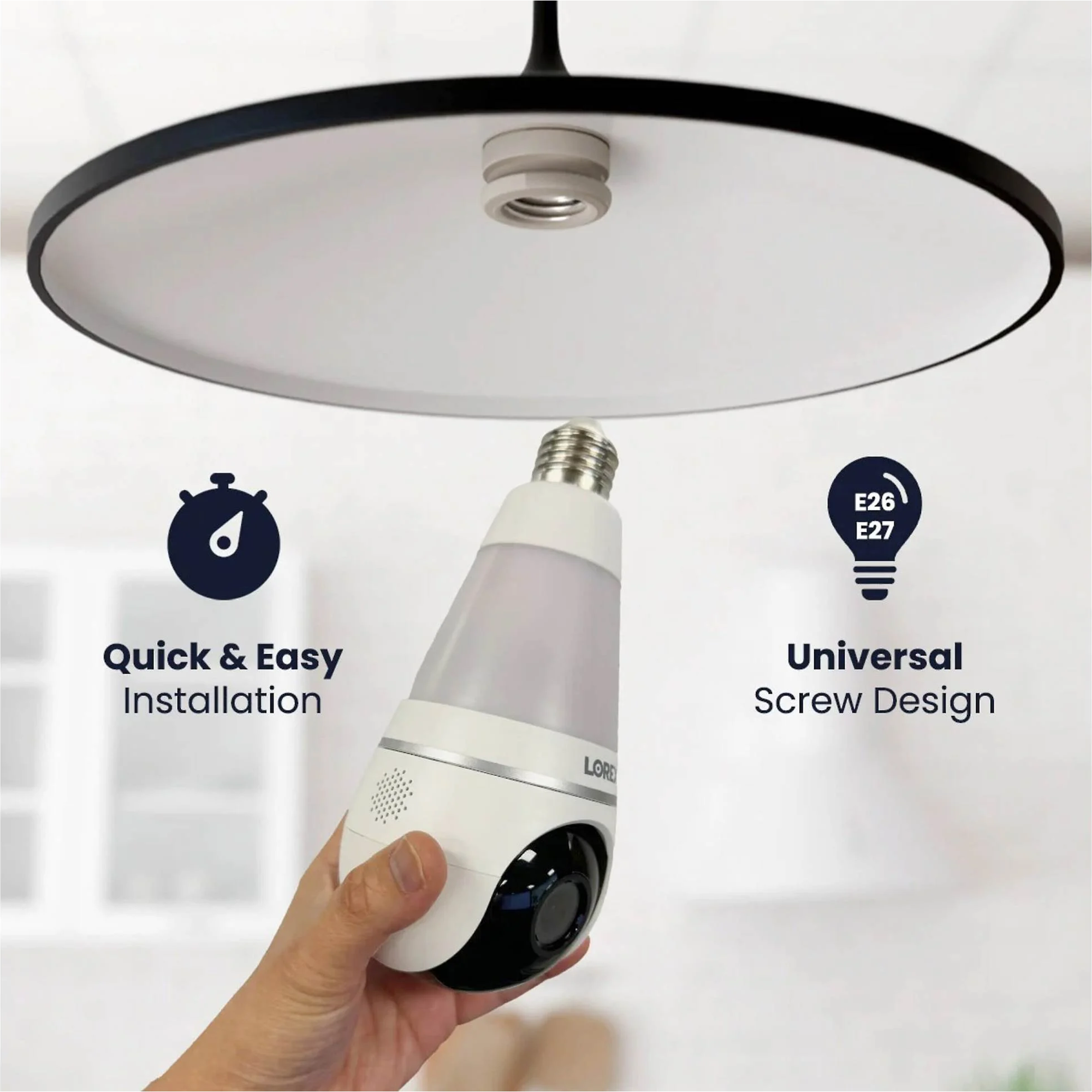 Lorex SL300-AA 4MP Wi-Fi Smart Lightbulb Camera with Night Vision