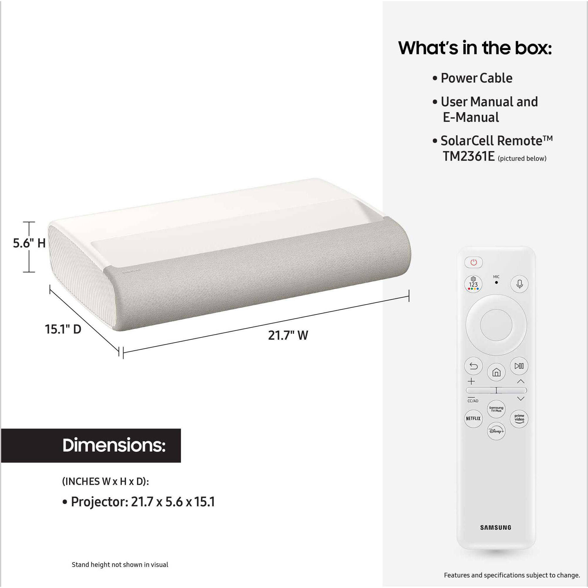 Samsung The Premiere LPU9D 3450-Lumen UHD 4K Ultra Short-Throw Laser Smart Home Theater Projector