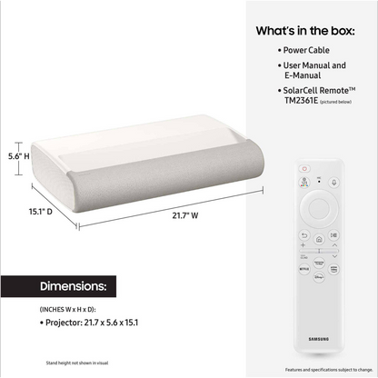Samsung The Premiere LPU9D 3450-Lumen UHD 4K Ultra Short-Throw Laser Smart Home Theater Projector