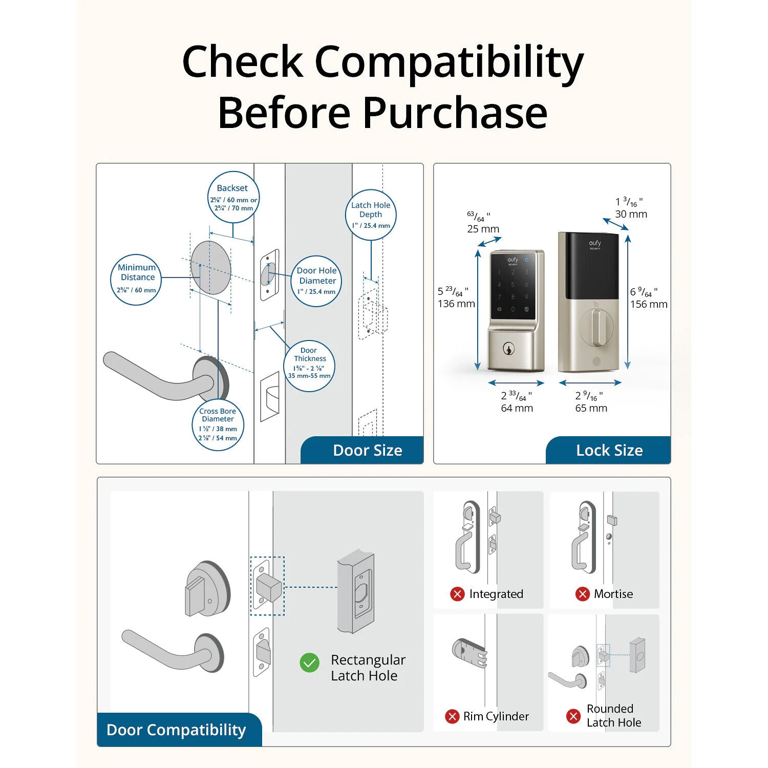 eufy Security C210 Smart Lock (Satin Nickel)