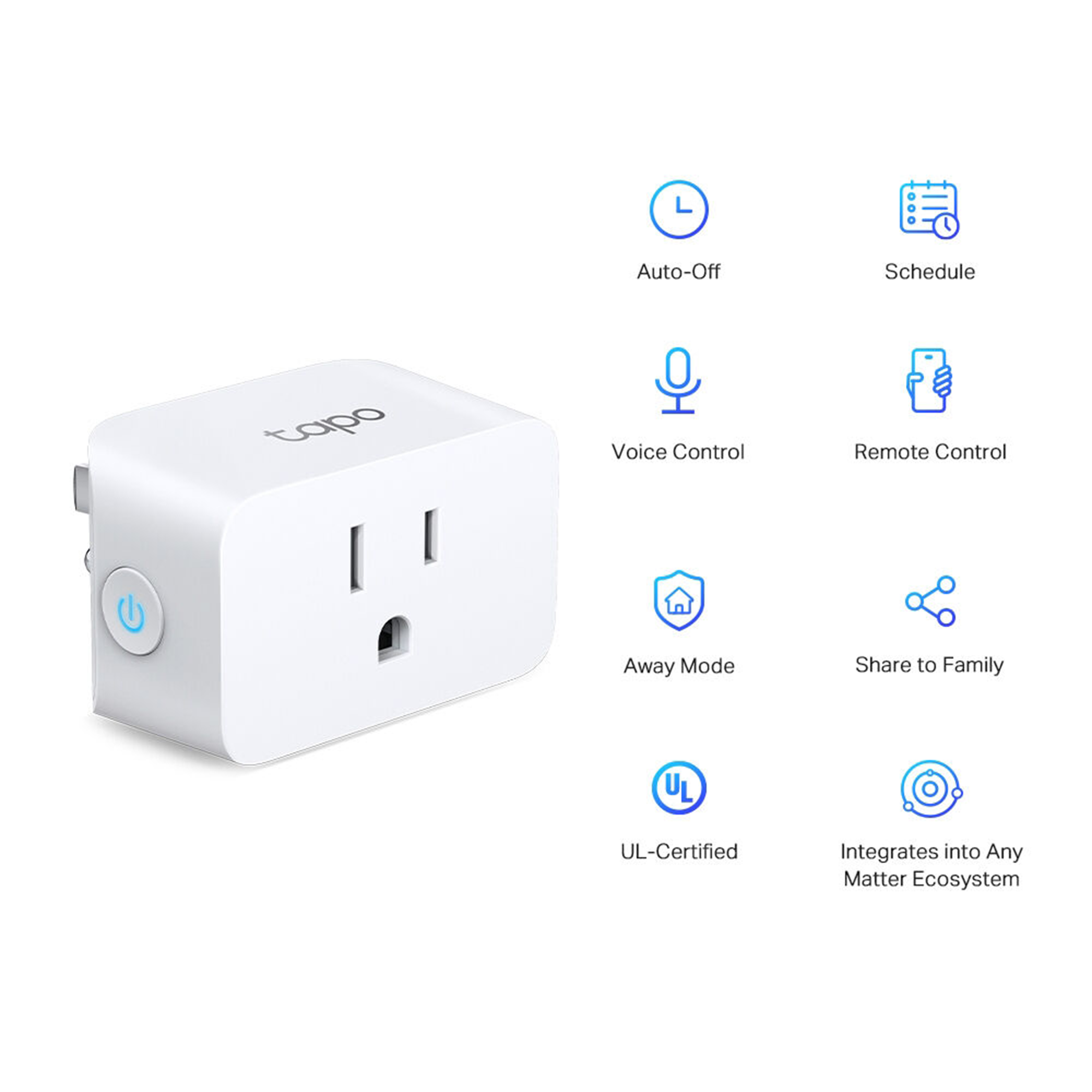 TP-Link Tapo P125M Mini Smart Wi-Fi Plug (3-Pack)