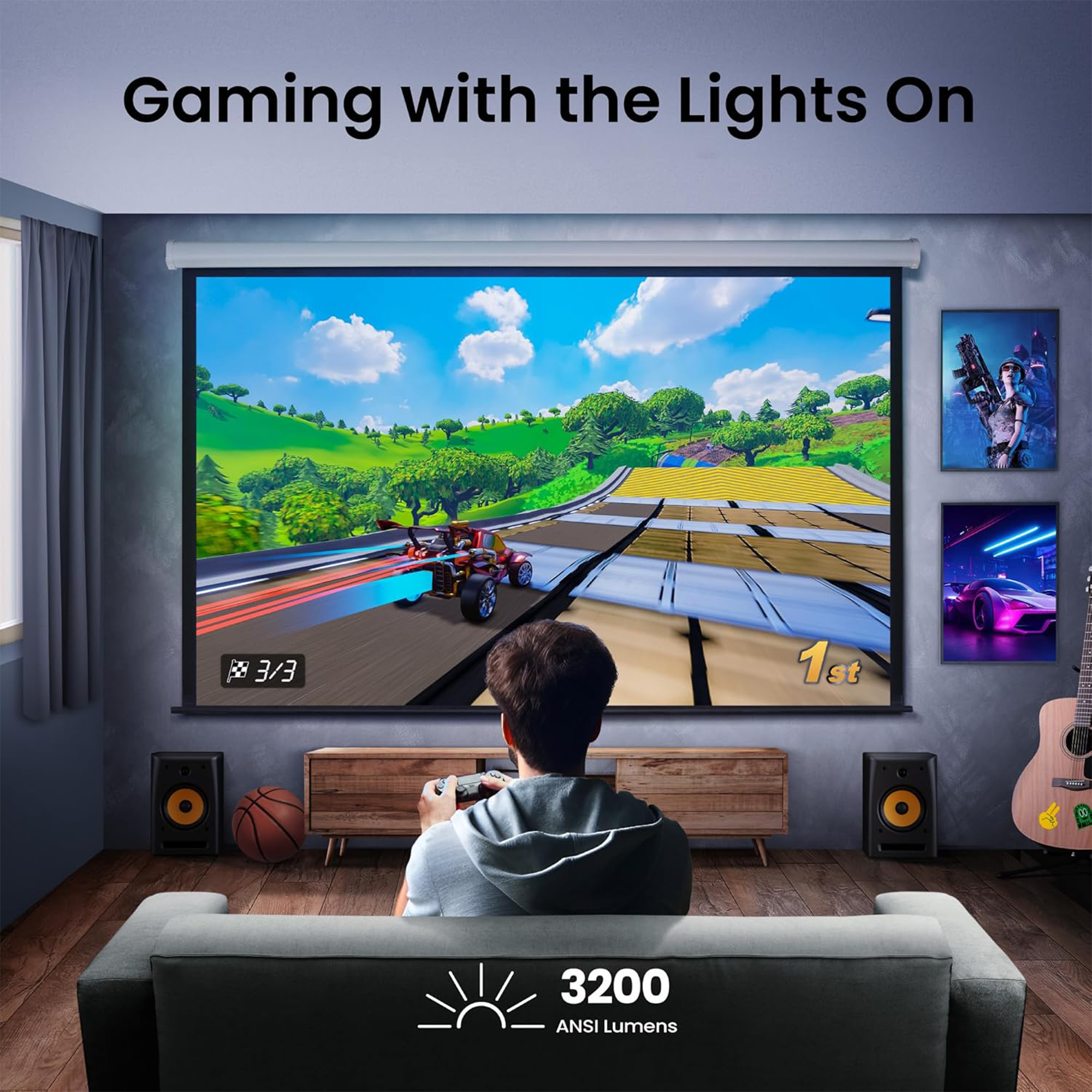 BenQ TK710 3200-Lumen XPR UHD 4K Laser DLP Gaming Projector