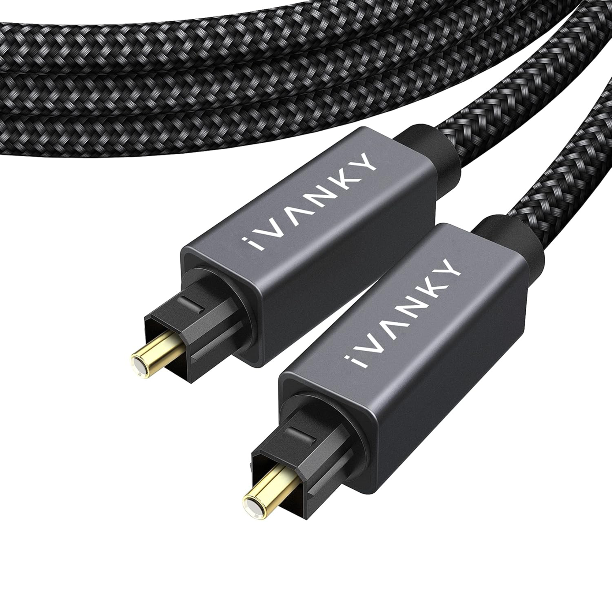 iVANKY Braided 10' Optical TOSLINK Audio Cable (Gray/Black)