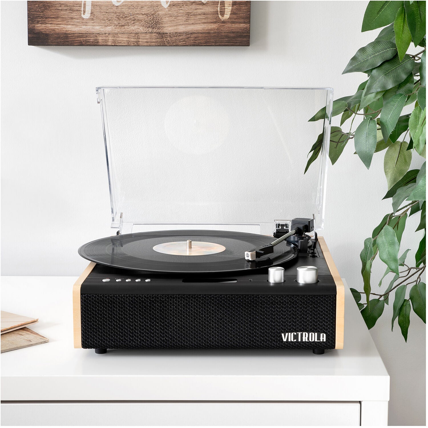 Victrola Eastwood Original Record Player - Manual Three-Speed Turntable with Bluetooth (Bamboo)