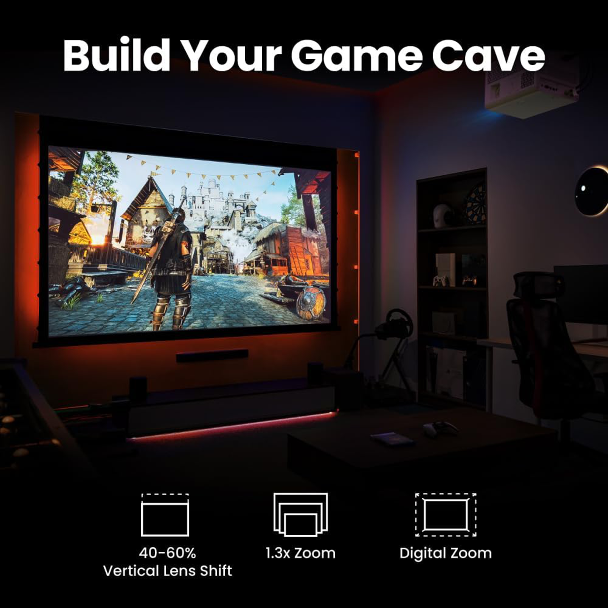 BenQ X3100i 3300-Lumen XPR UHD 4K 4LED DLP Smart Console Gaming Projector