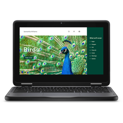 Dell Chromebook 3000 3120 11.6" Touchscreen Convertible 2 in 1 Chromebook - HD - 60 Hz - Intel N-Series N100 - 4 GB RAM- 64 GB Flash Memory - English (US) Keyboard