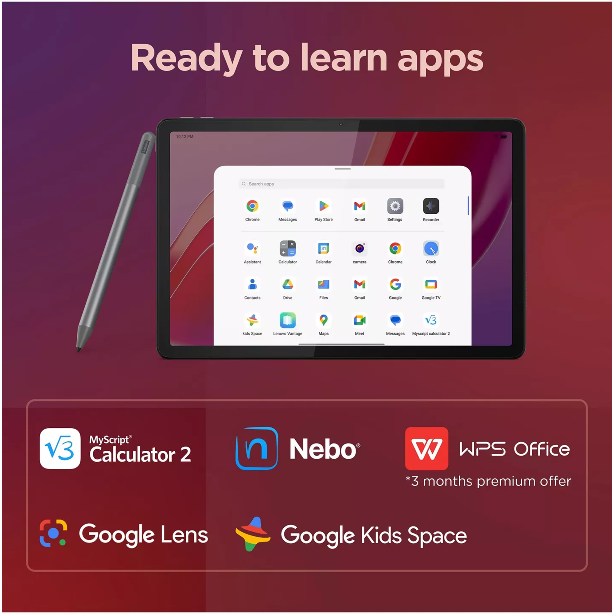 Lenovo 11" Tab M11 Multi-Touch 64GB Tablet with Folio Case and Pen (Wi-Fi Only)